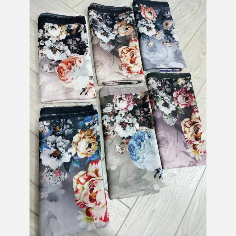 روسری نخی قواره یک متری دوردوخت فروش عمده جین 50 عددی