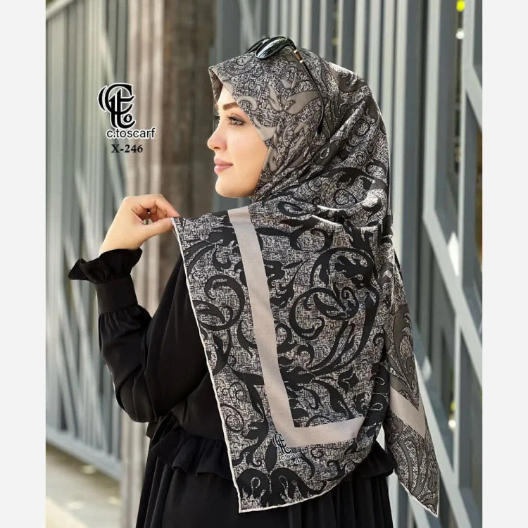 روسری نخ کاستوم طرح گیسو قواره بزرگ 140 سانتیمتر