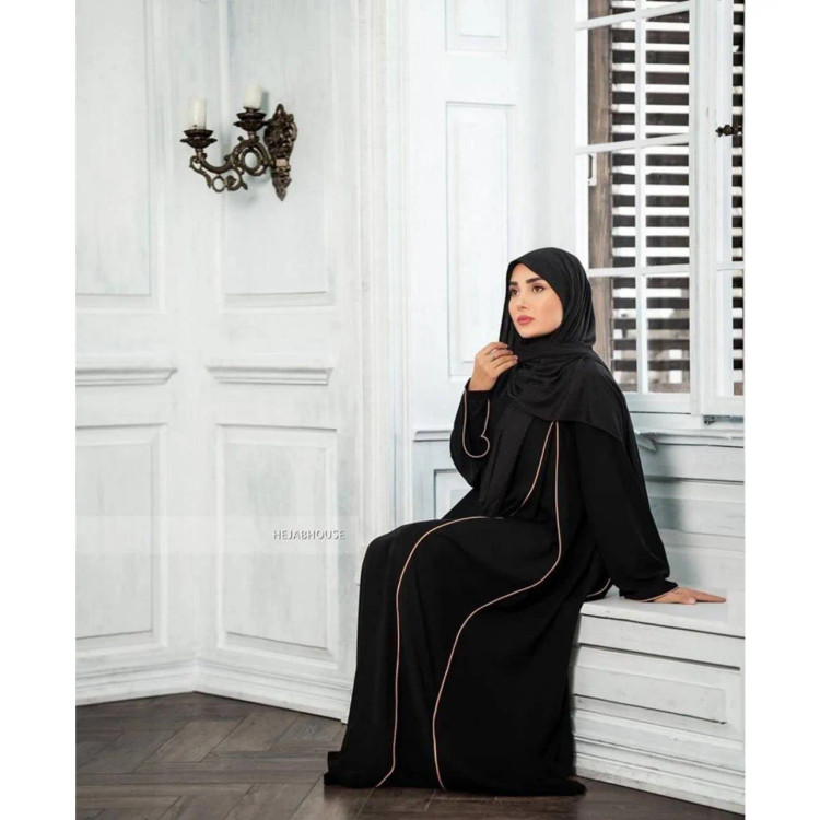 مانتو عبایی مغزی دوزی حلما جنس الیزه اعلا فری سایز