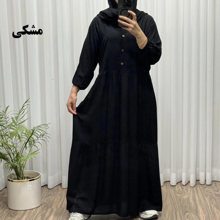 پیراهن ساحلی جلو دکمه نخی شسته شده فری سایز تا 46 بدون آبرفت و رنگ رفت کمربند دار تن خور شیک