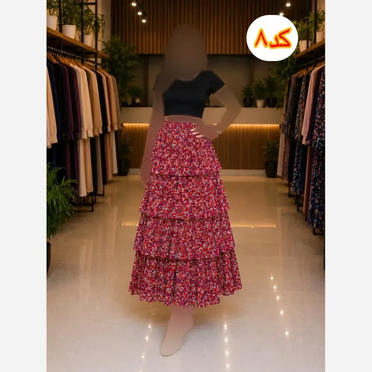  ✨ دامن طبقه ایی ترند، سبک و خوشفرم ✨t8044