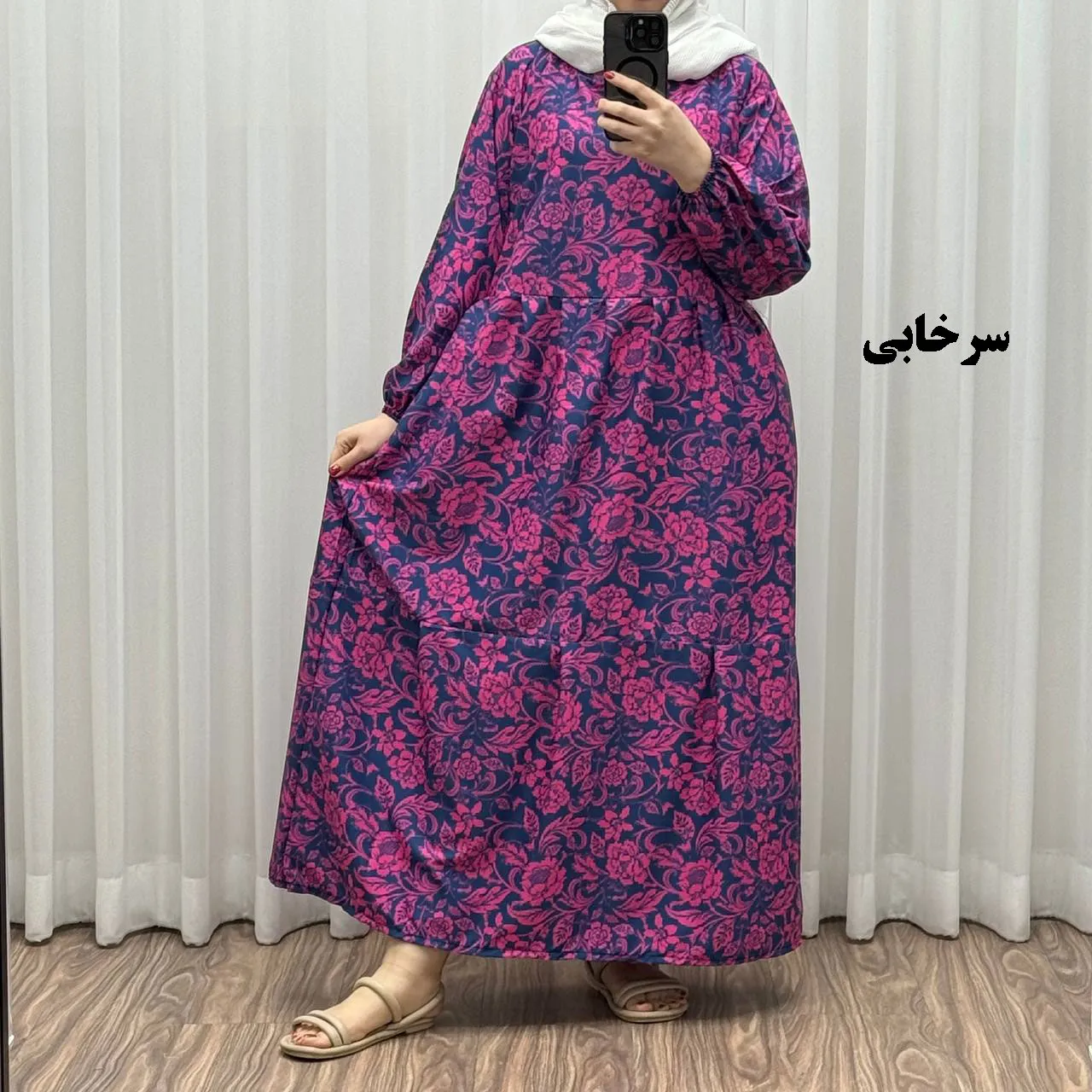 پیراهن فلور بوگاتی فری سایز تا 48 بنددار چهارفصل شیک و راحت بدون آبرفت و رنگ رفت