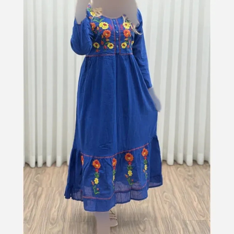 پیراهن گلدوزی هندی بلند SH7581