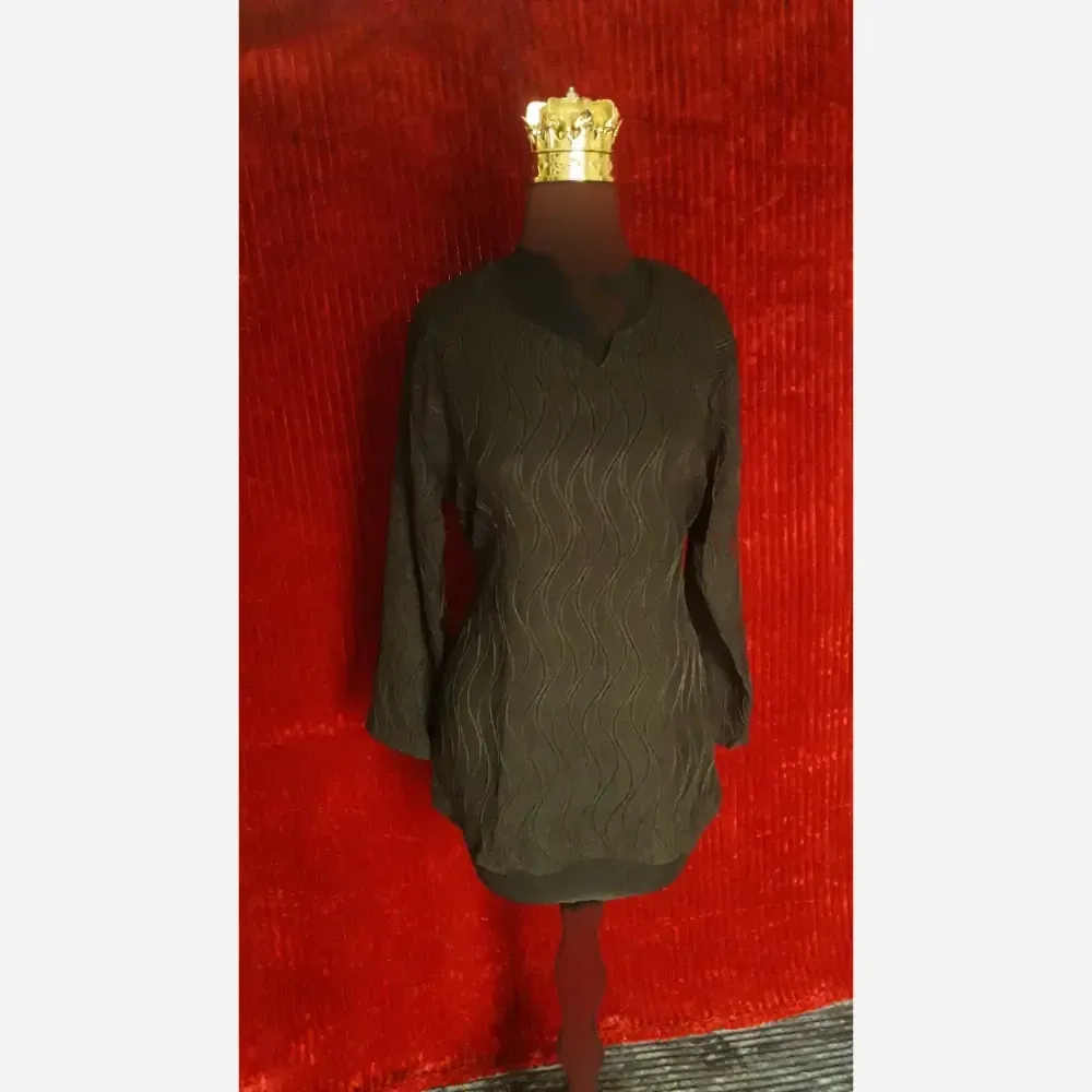 تونیک بهاره نخی طرح موجی کمربندی زنانه سایز 40 تا 46