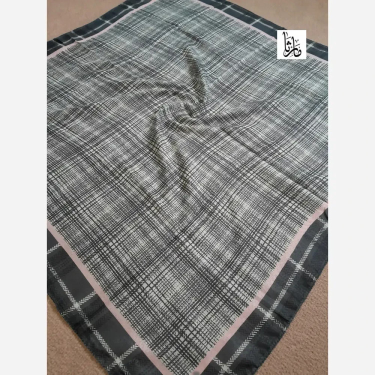 روسری نخی چهارخونه تابستانی قواره 100 سانت ایستایی عالی