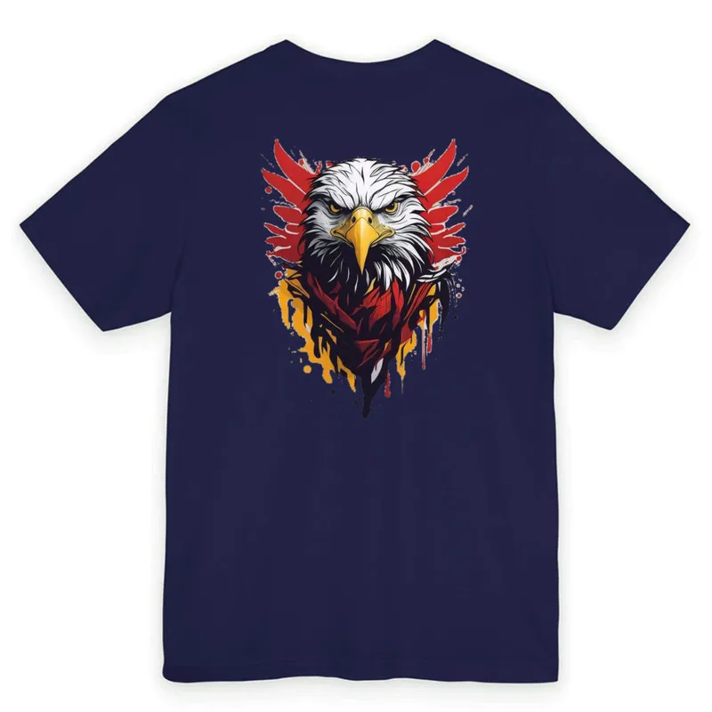 تیشرت آستین کوتاه مردانه یقه گرد نخی مدل طرح عقاب کد 259