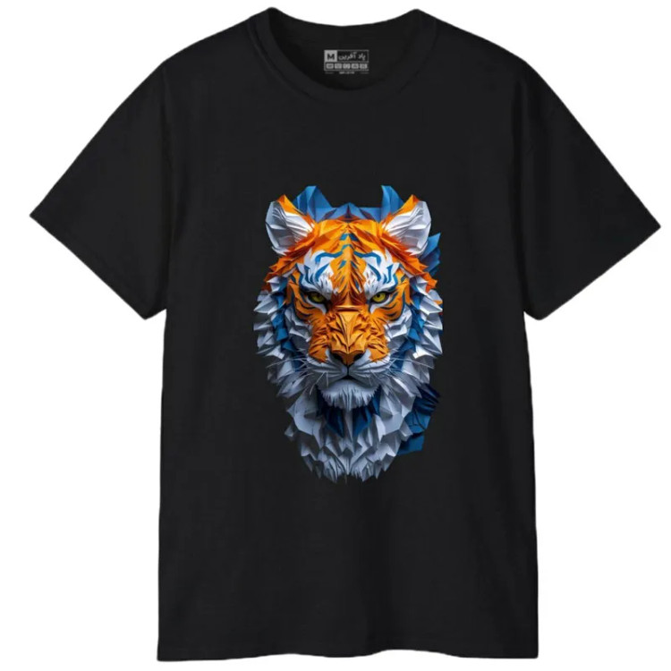 تیشرت مردانه آستین کوتاه پاد آفرین مدل حیوانات طرح ببر کد 1860 سایز M-XXL