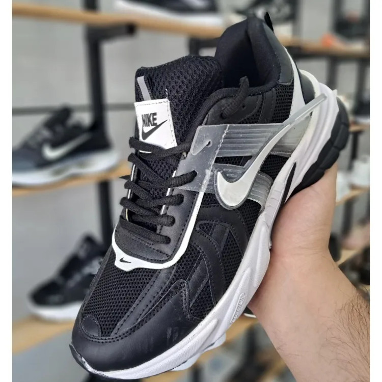 کفش اسپرت مردانه نایک V2K مشکی چرم صنعتی سایز 41 تا 43