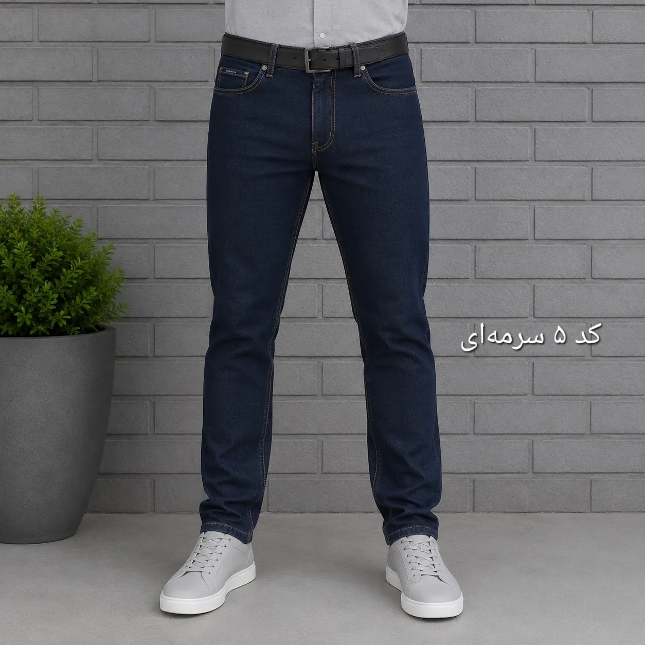 شلوار جین مردانه راسته پنبه فلامنت سایز 40 تا 58