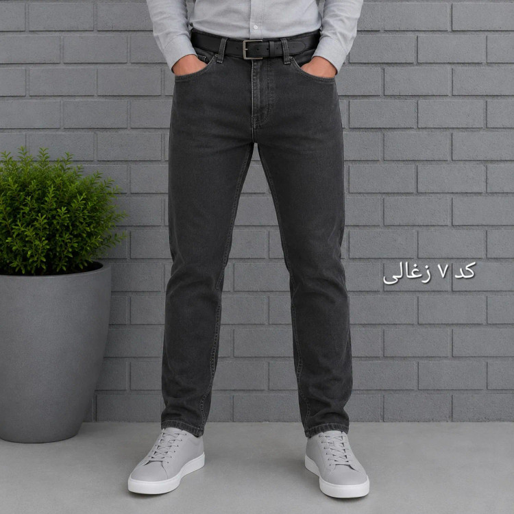 شلوار جین مردانه راسته پنبه فلامنت سایز 40 تا 58
