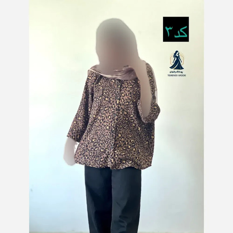 شومیز پلنگی کریشه نخ فری سایز نرم و لطیف
