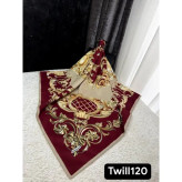 روسری ساتن ابریشم طرح رزیتا قواره 140 دور دوخت ایستایی عالی