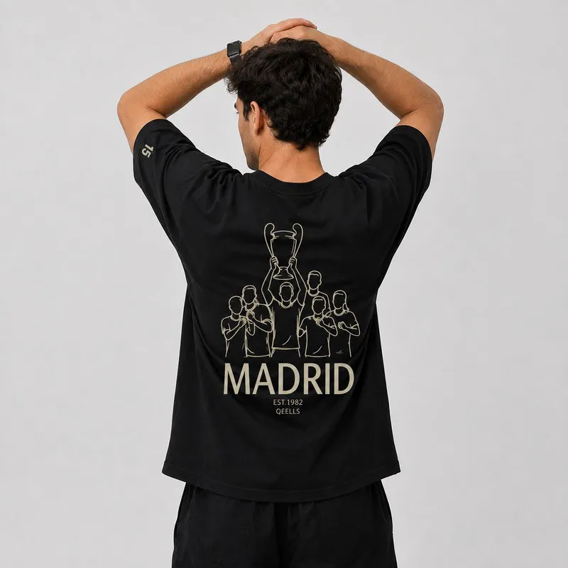 تی شرت مردانه آستین کوتاه پنبه طرح real madrid super cup