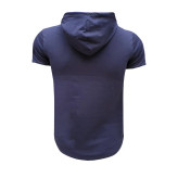 ست تی شرت و شلوار مردانه مدل ni پنبه یکرو نخ آستین کوتاه کلاهدار