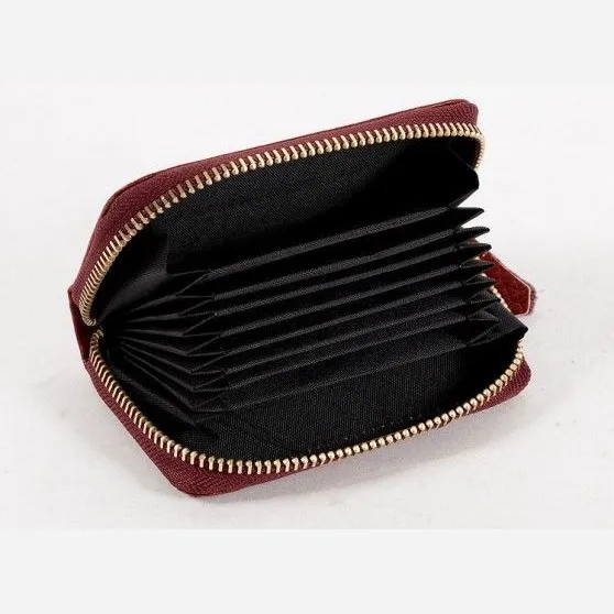کیف پول جاکارتی چرم شسته آکاردئونی جادار مدل ترنج